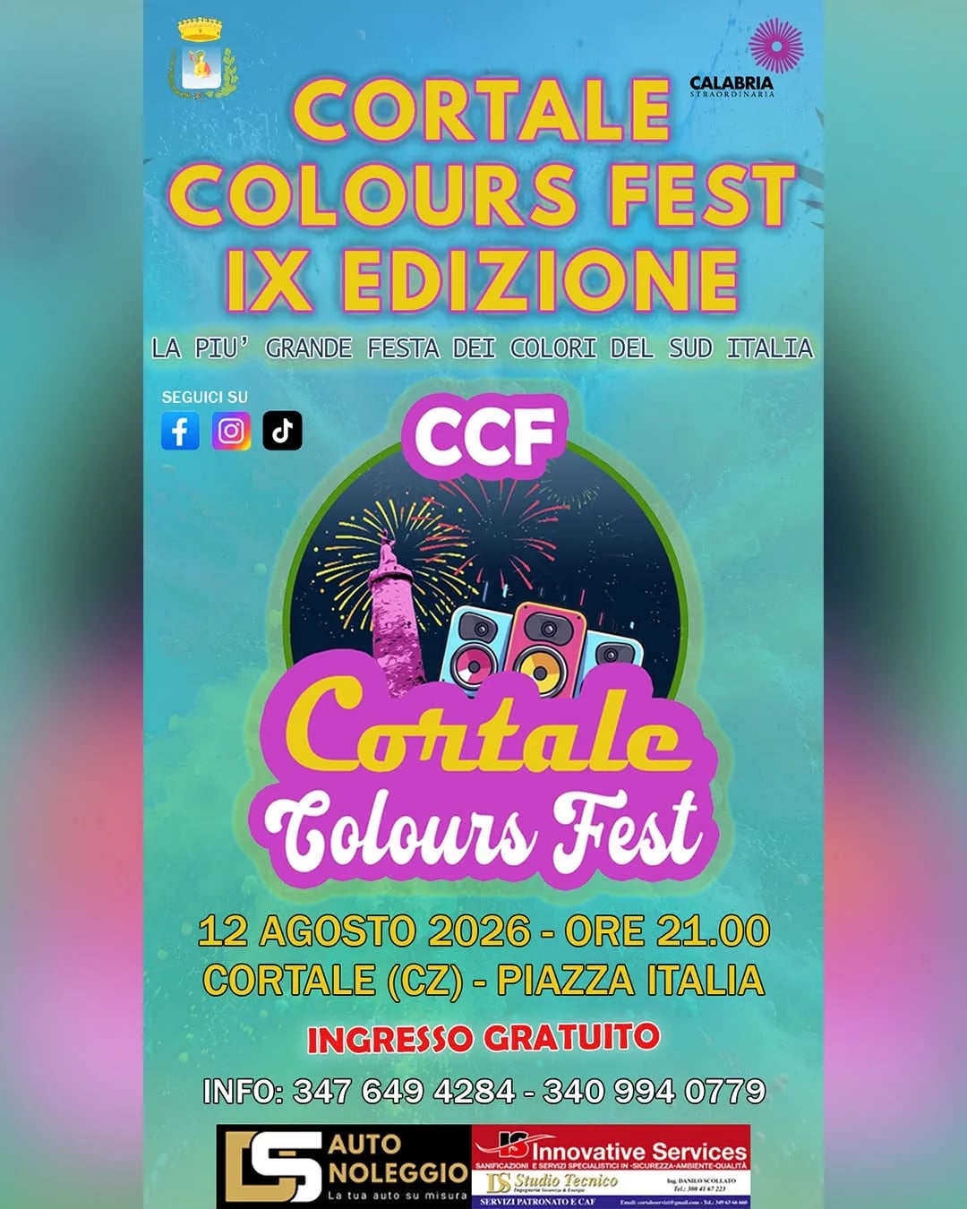Locandina Cortale Colours Fest IX Edizione 2026 a Cortale (Catanzaro)