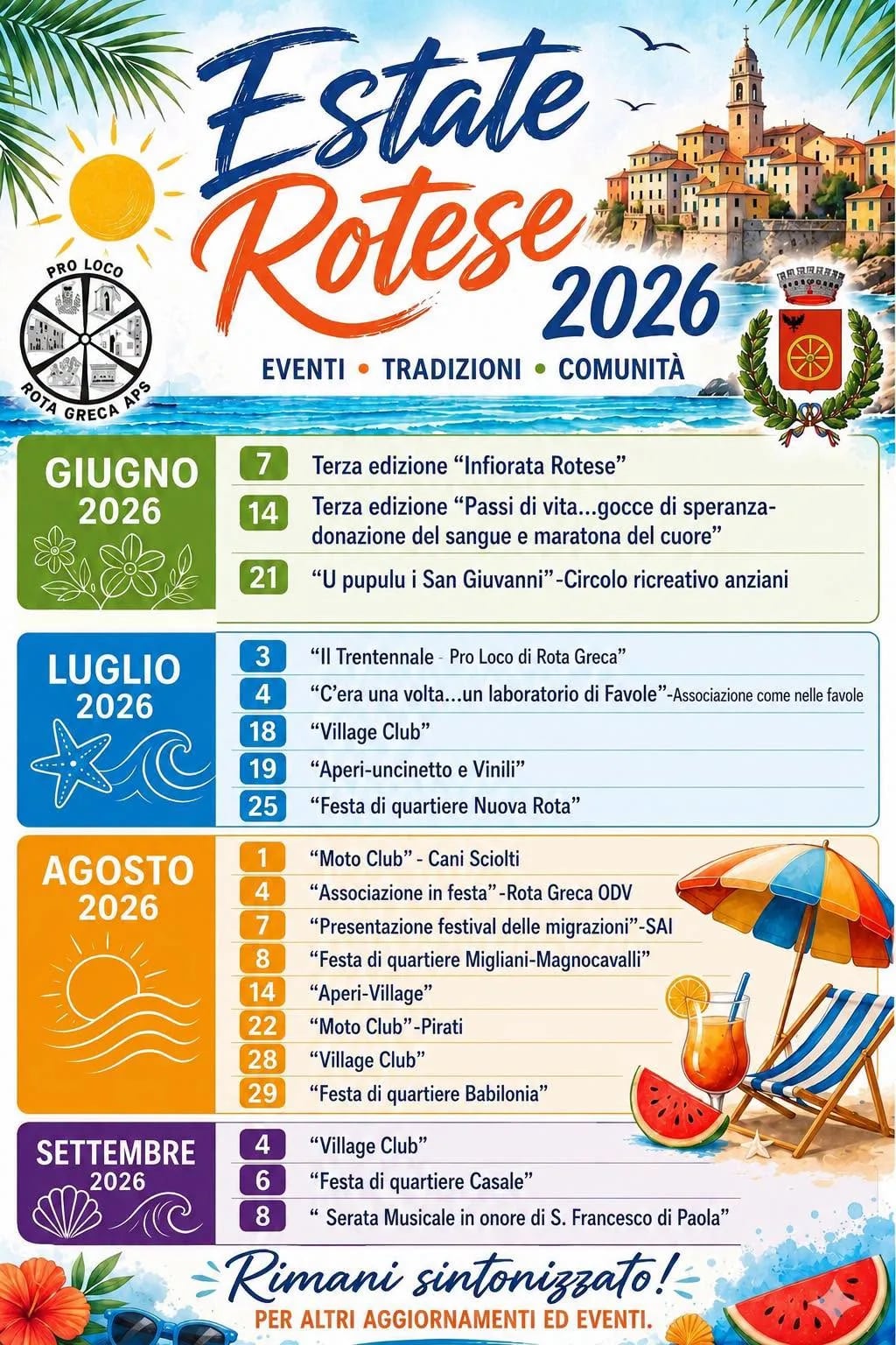 Locandina Moto Club — Pirati 2026 a Rota Greca (Cosenza)