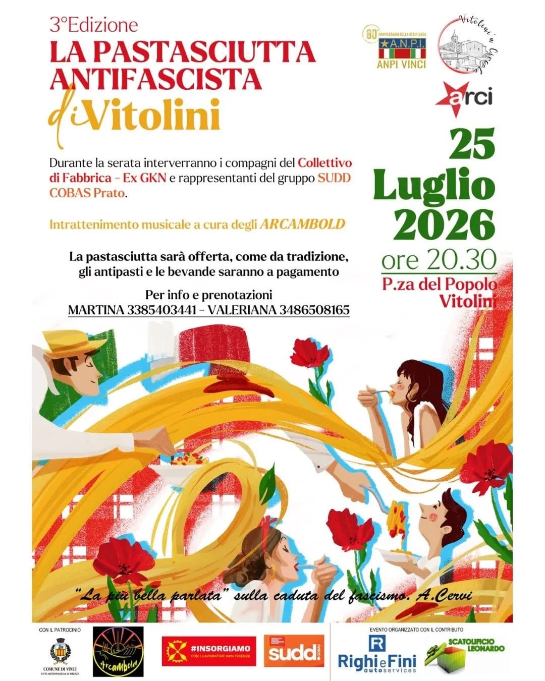 3ª Edizione La Pastasciutta Antifascista di Vitolini 2026