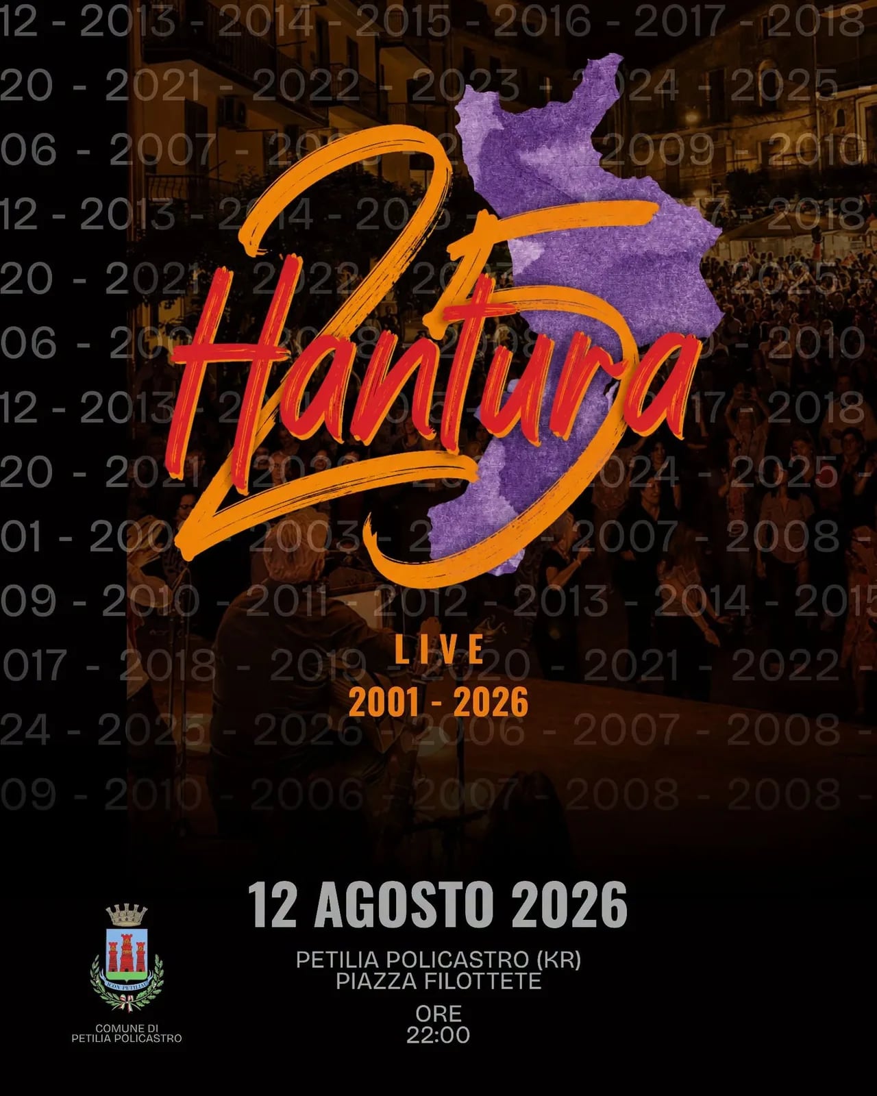 Locandina Hantura Live 2026 a Petilia Policastro (Crotone)