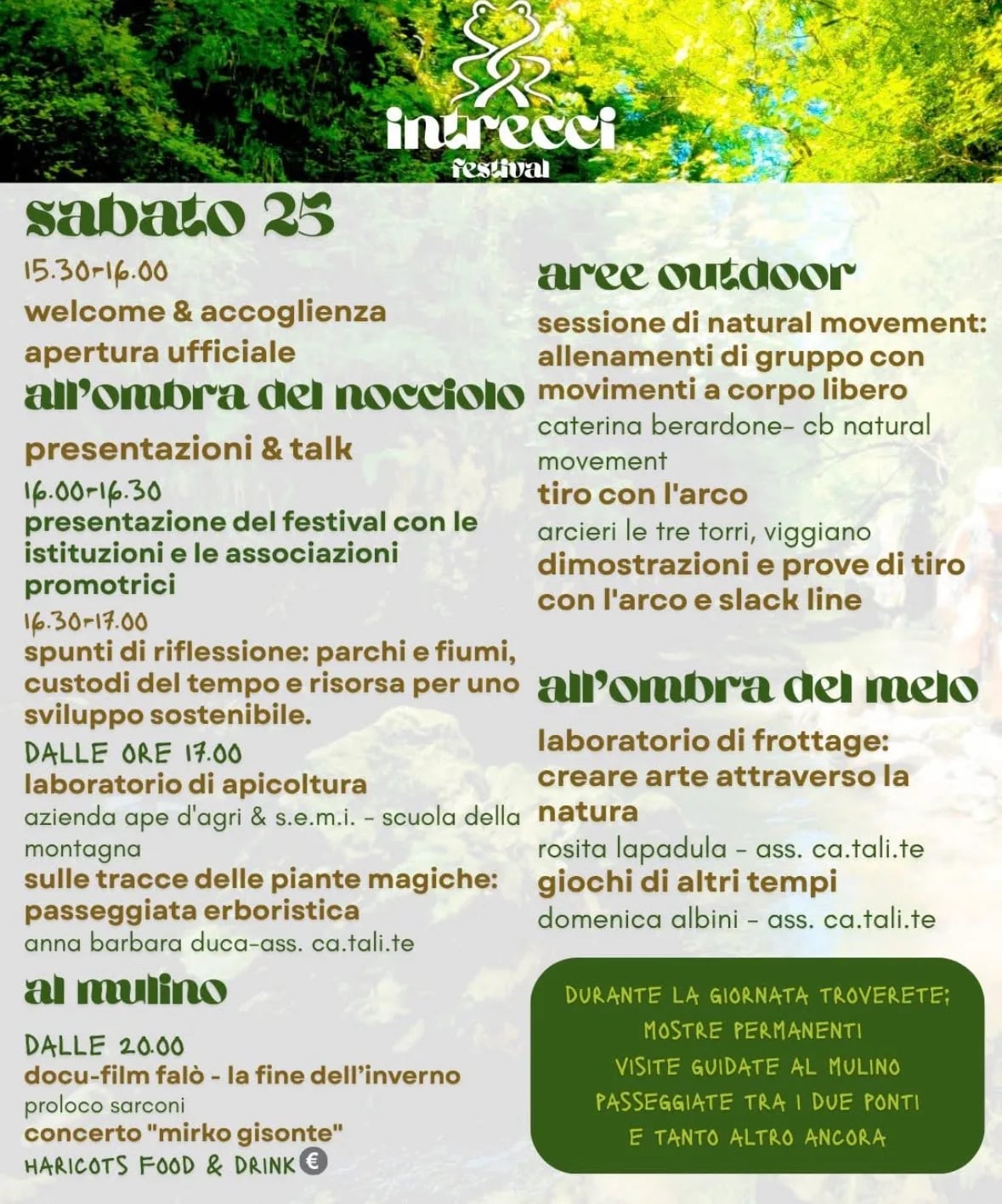 Intrecci Festival 2026 all'ombra del nocciolo