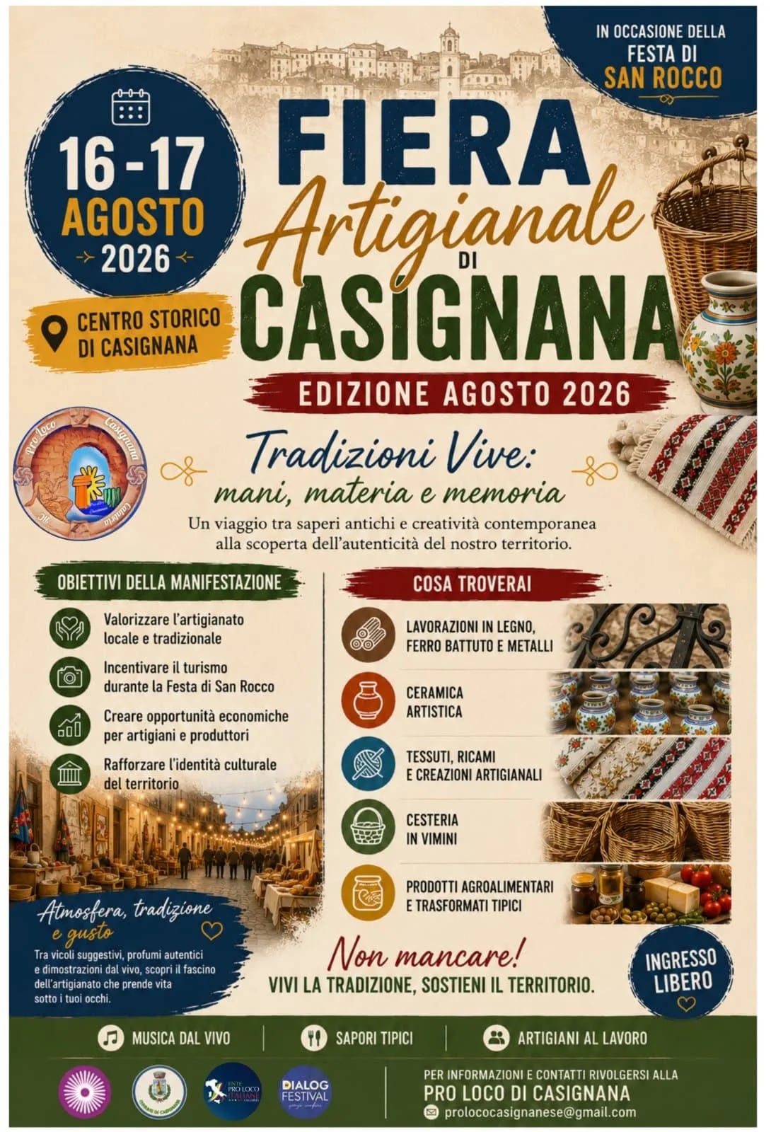 Locandina Fiera Artigianale di Casignana - Edizione Agosto 2026 a Casignana (Reggio Calabria)