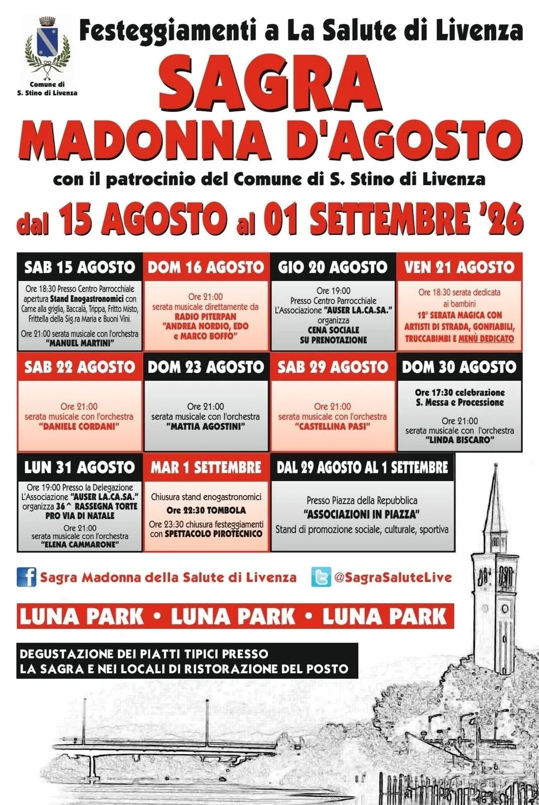 Locandina Apertura stand enogastronomici — Sagra 2026 a San Stino di Livenza (Venezia)