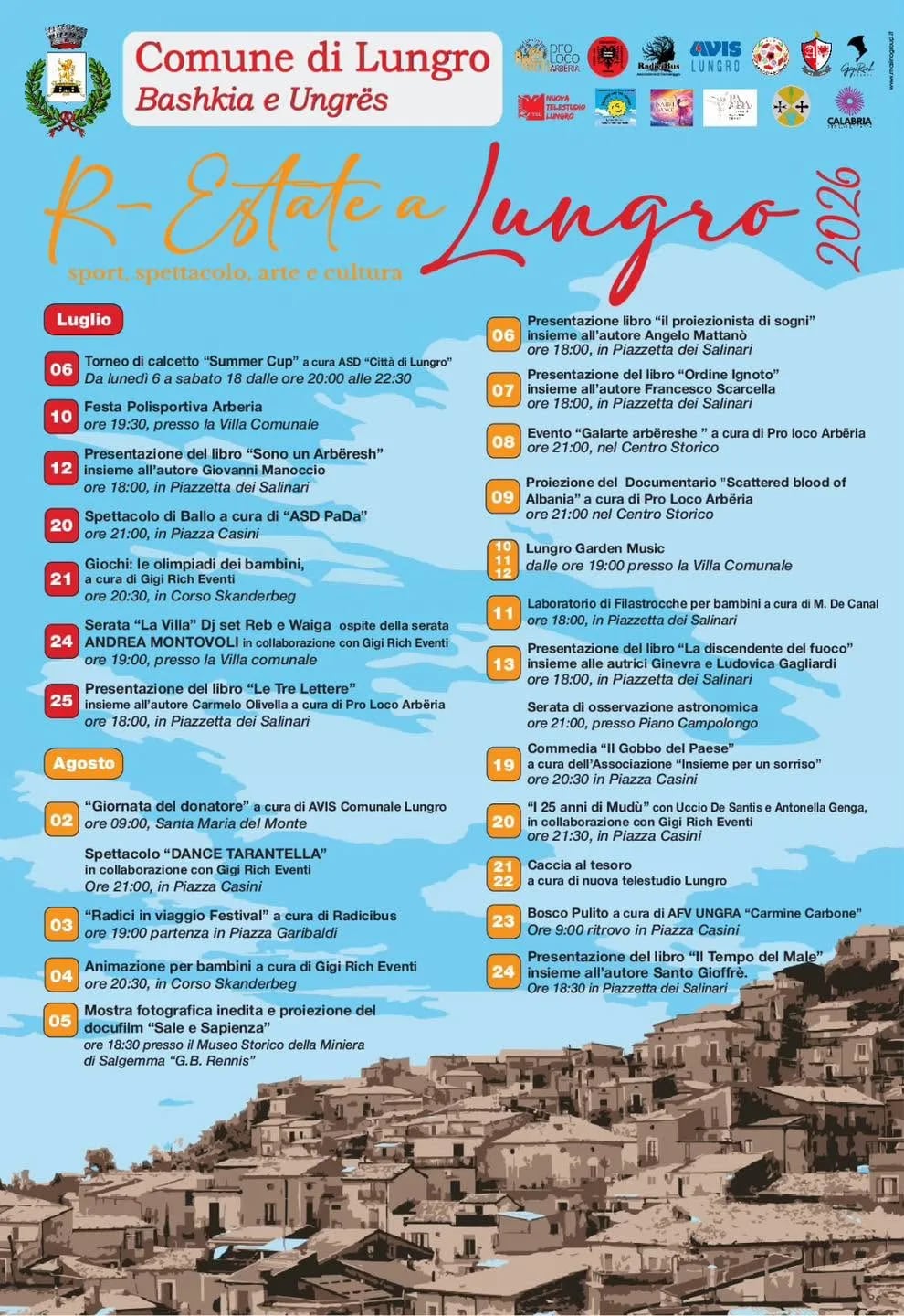 Locandina I 25 anni di Mudù con Uccio De Santis 2026 a Lungro (Cosenza)