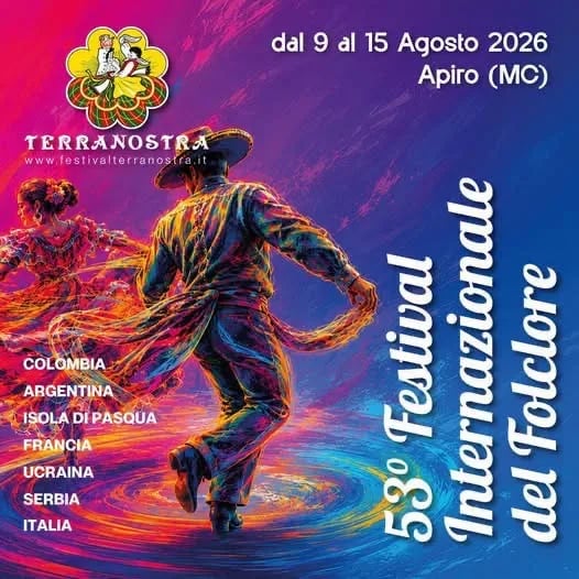 Locandina 53° Festival Internazionale del Folclore 2026 a Apiro (Macerata)