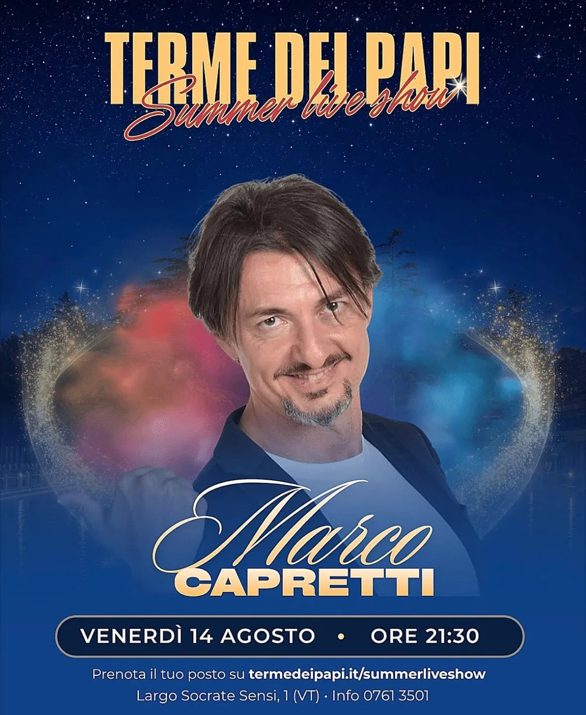 Locandina Terme del Papi Summer Live Show 2026 a Viterbo (Viterbo)
