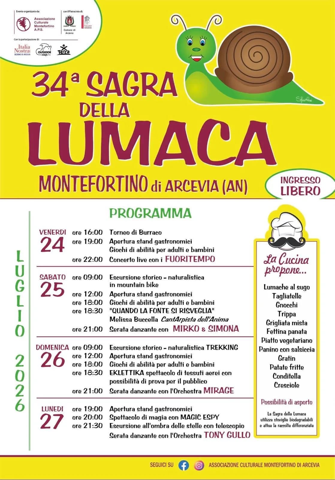 34ª Sagra della Lumaca 2026