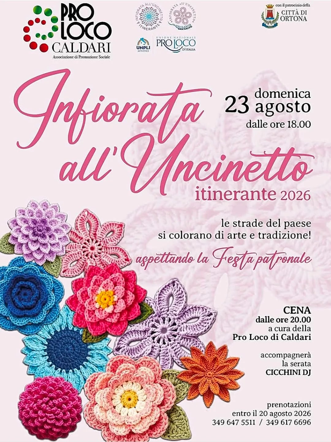Locandina Infiorata all'Uncinetto itinerante 2026 a Ortona (Chieti)