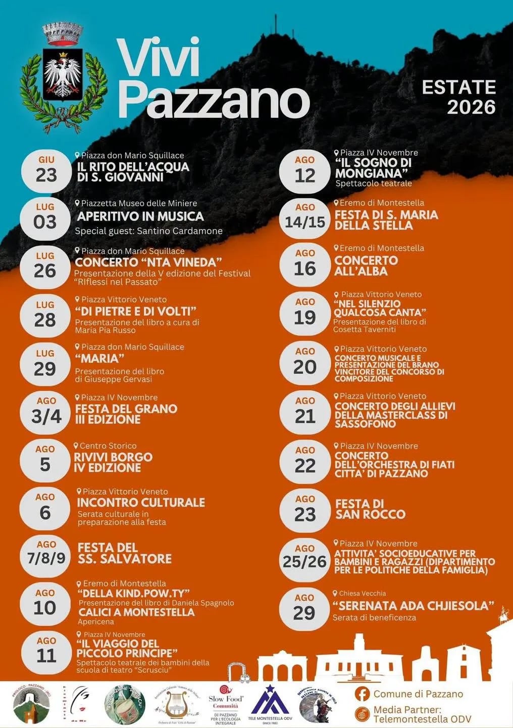Locandina Vivi Pazzano Estate 2026 a Pazzano (Reggio calabria)