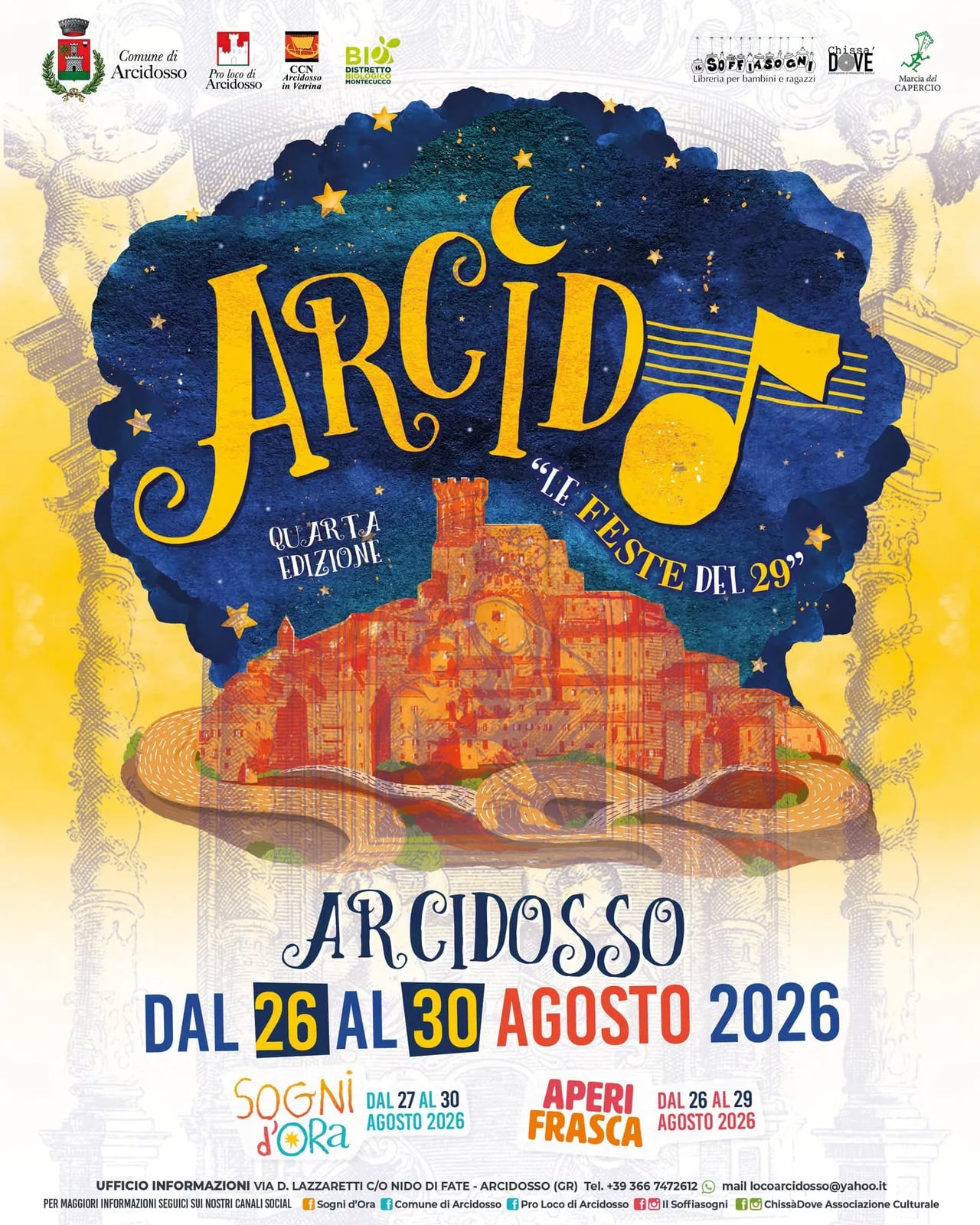 Locandina 4ª Edizione Arcidò - Le Feste del 29 2026 a Arcidosso (Grosseto)