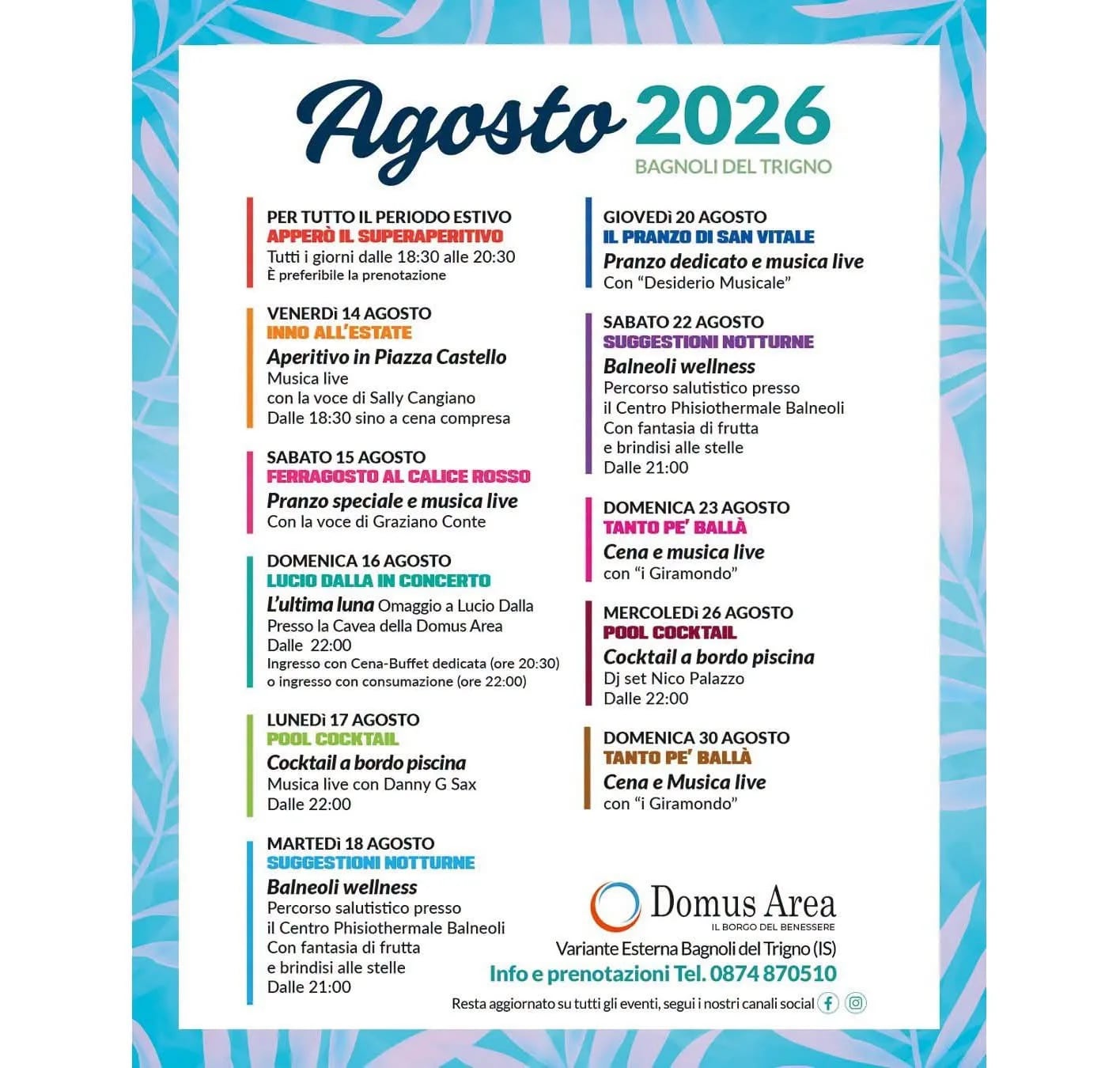 Locandina Ferragosto al Calice Rosso 2026 a Bagnoli del Trigno (Isernia)