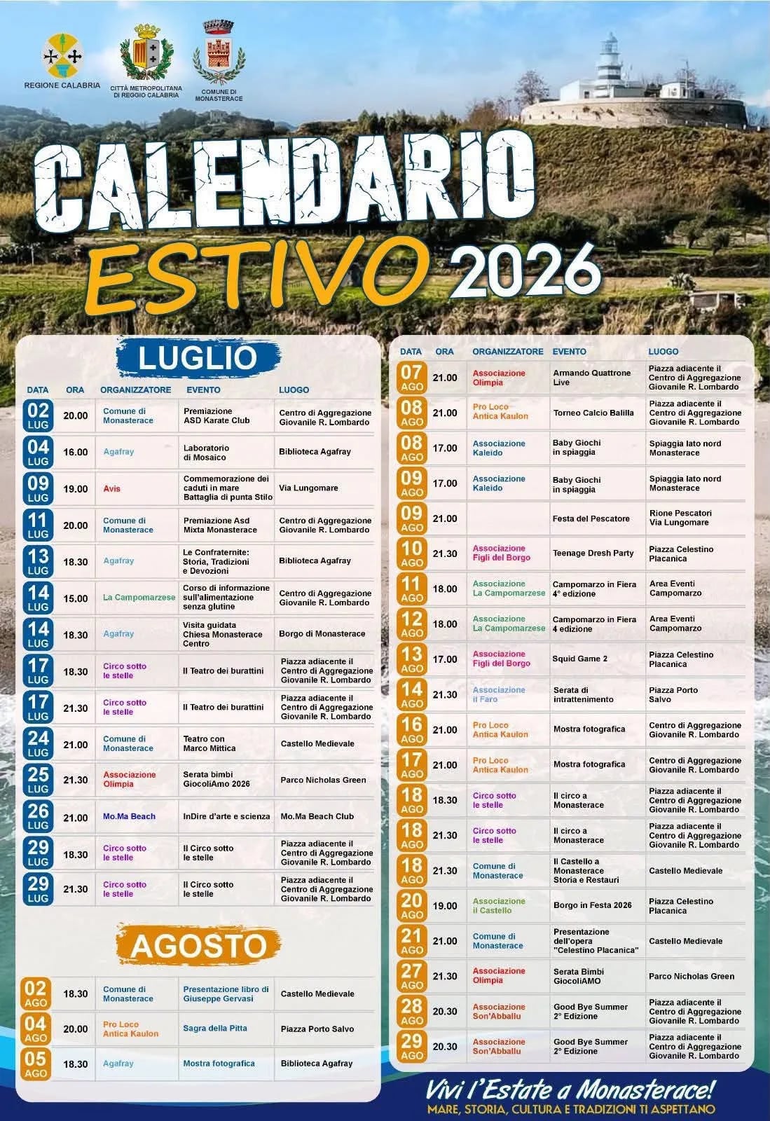 Locandina Good Bye Summer 2026 (2ª edizione) — giorno 2 a Monasterace (Reggio calabria)