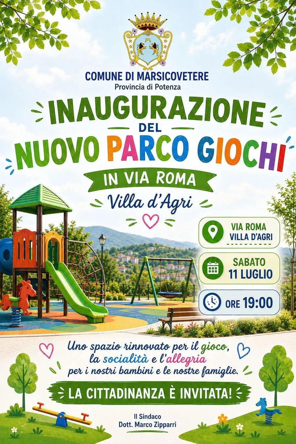 Inaugurazione del Nuovo Parco Giochi Villa d'Agri 2026