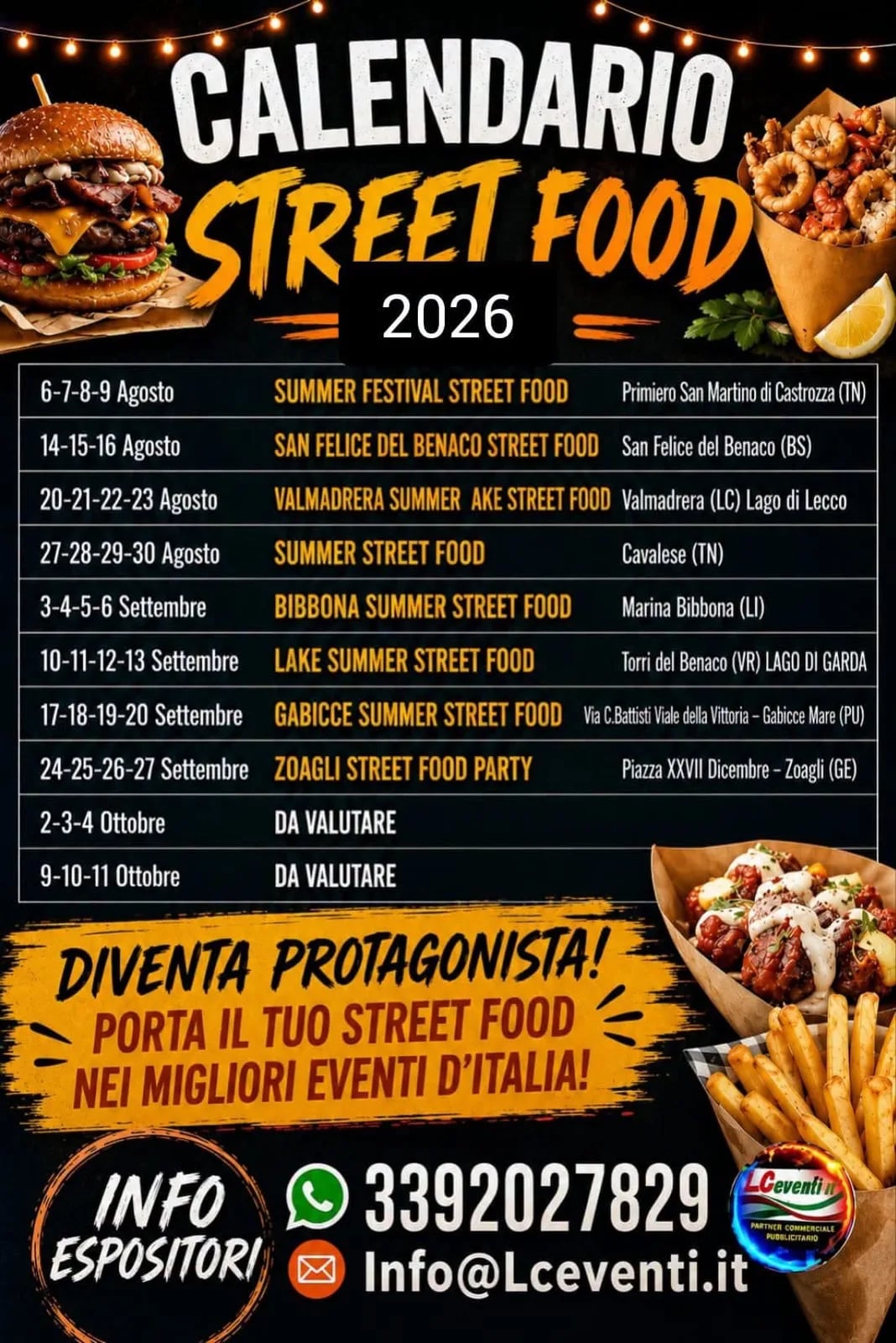 Locandina Gabicce Summer Street Food 2026 — Gabicce Mare a Gabicce Mare (Pesaro e urbino)