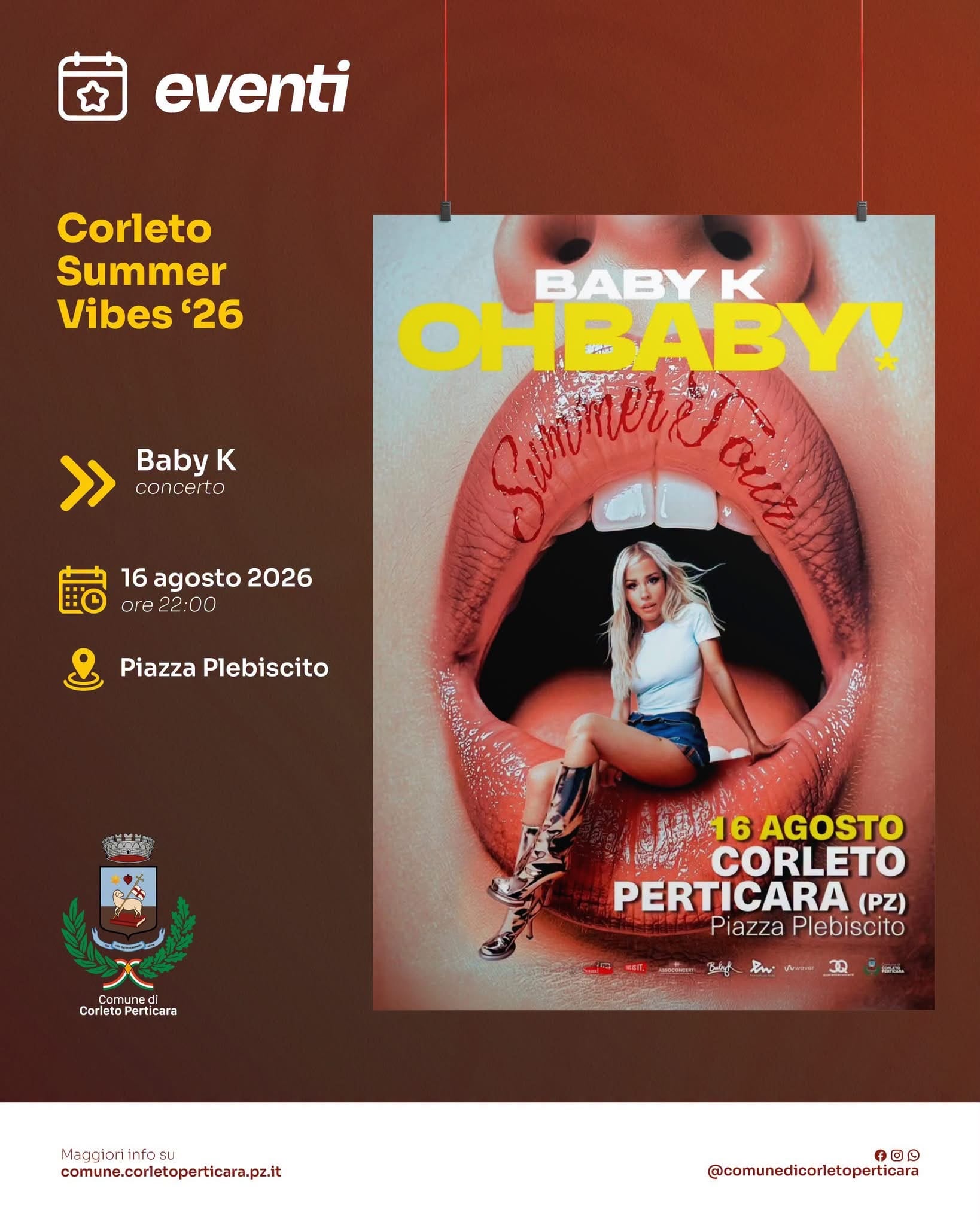 Locandina Baby Oh Baby! 2026 a Corleto Perticara (Potenza)