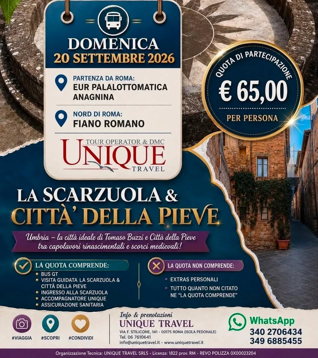 Locandina Tour La Scarzuola & Città della Pieve 2026 a Città della Pieve (Perugia)