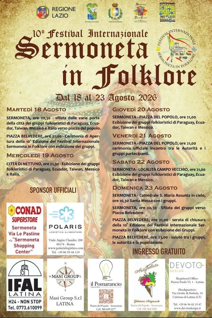 10° Festival Internazionale Sermoneta in Folklore 2026