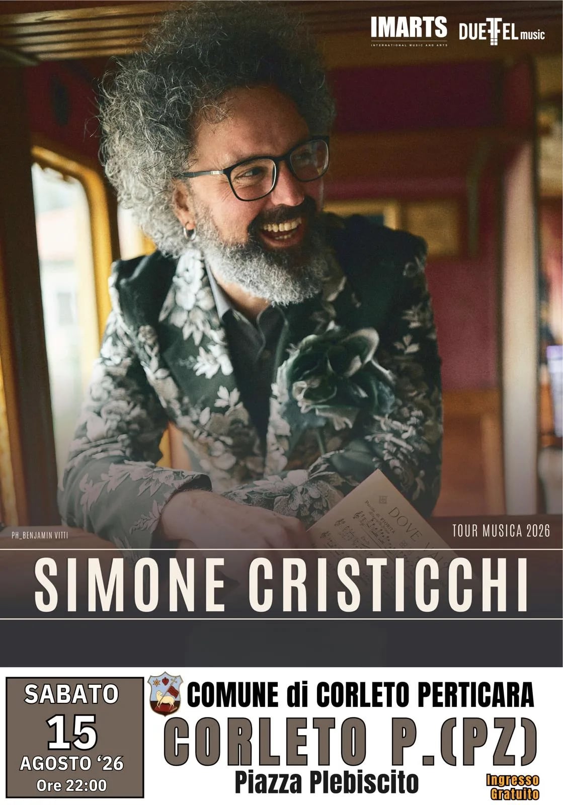 Tour Musica 2026: Simone Cristicchi a Corleto Perticara