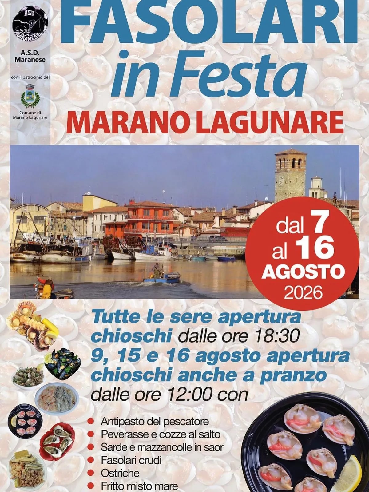 Locandina Fasolari in Festa Marano Lagunare 2026 a Marano Lagunare (Udine)