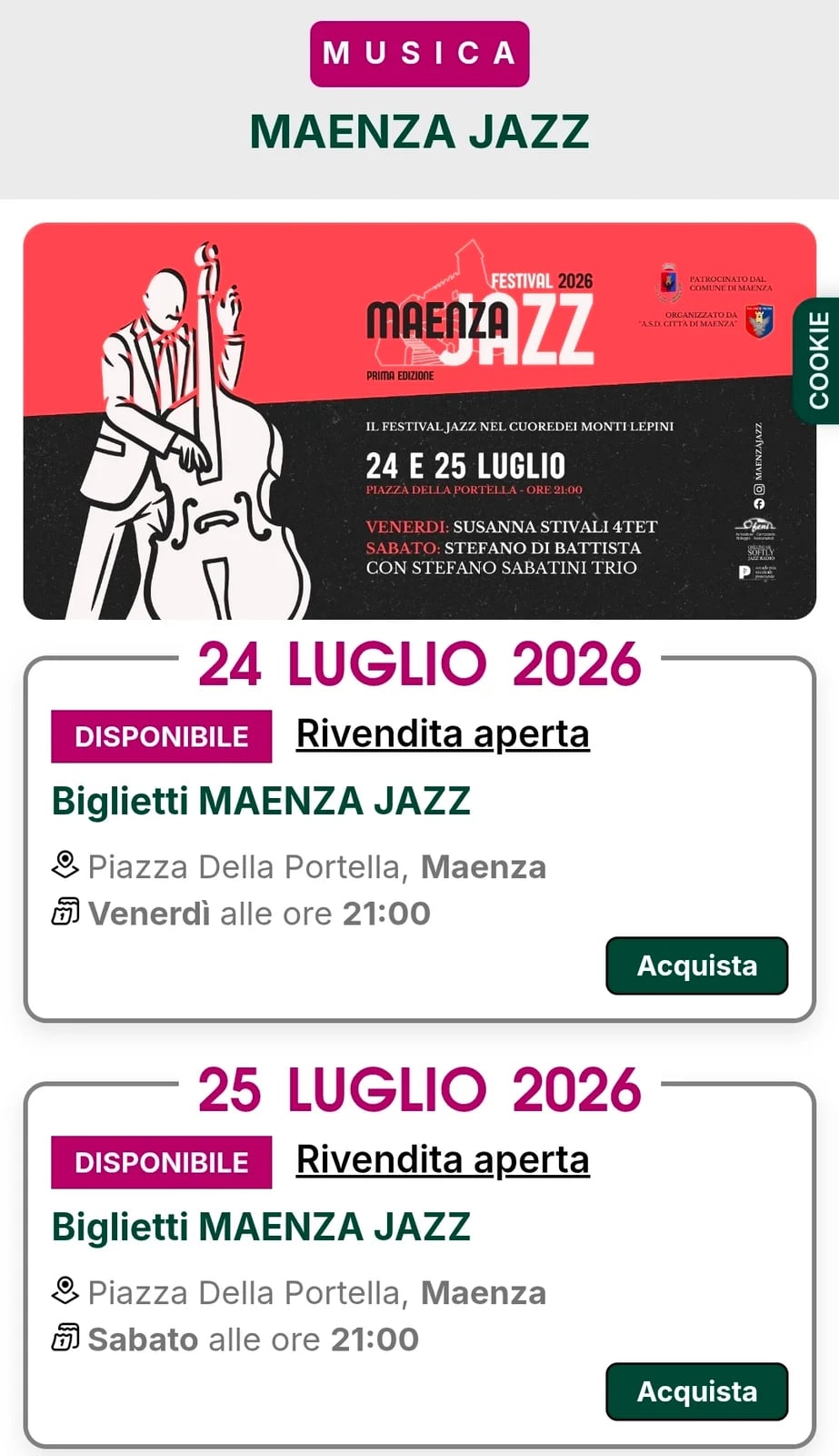 Maenza Jazz Festival Prima Edizione 2026
