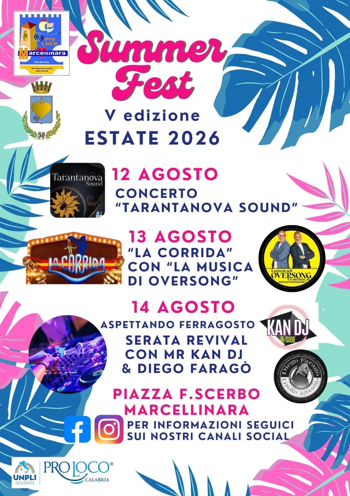 Locandina V Summer Fest Marcellinara 2026 a Marcellinara (Catanzaro)
