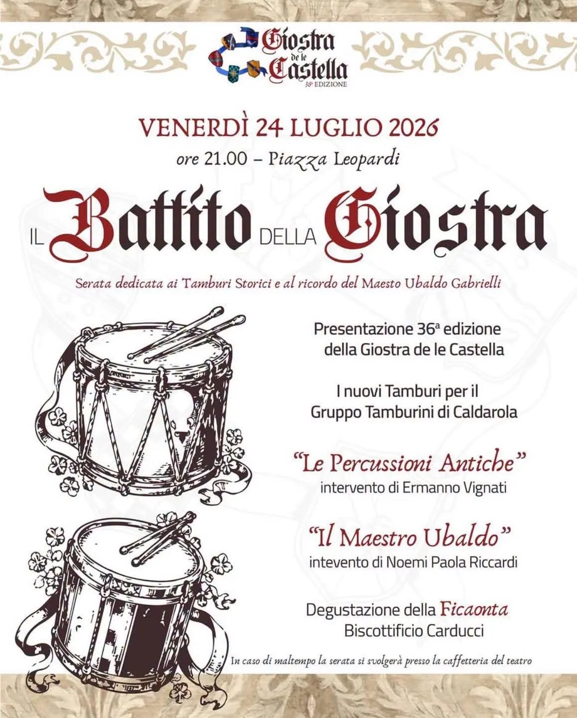 36ª Giostra de le Castella 2026