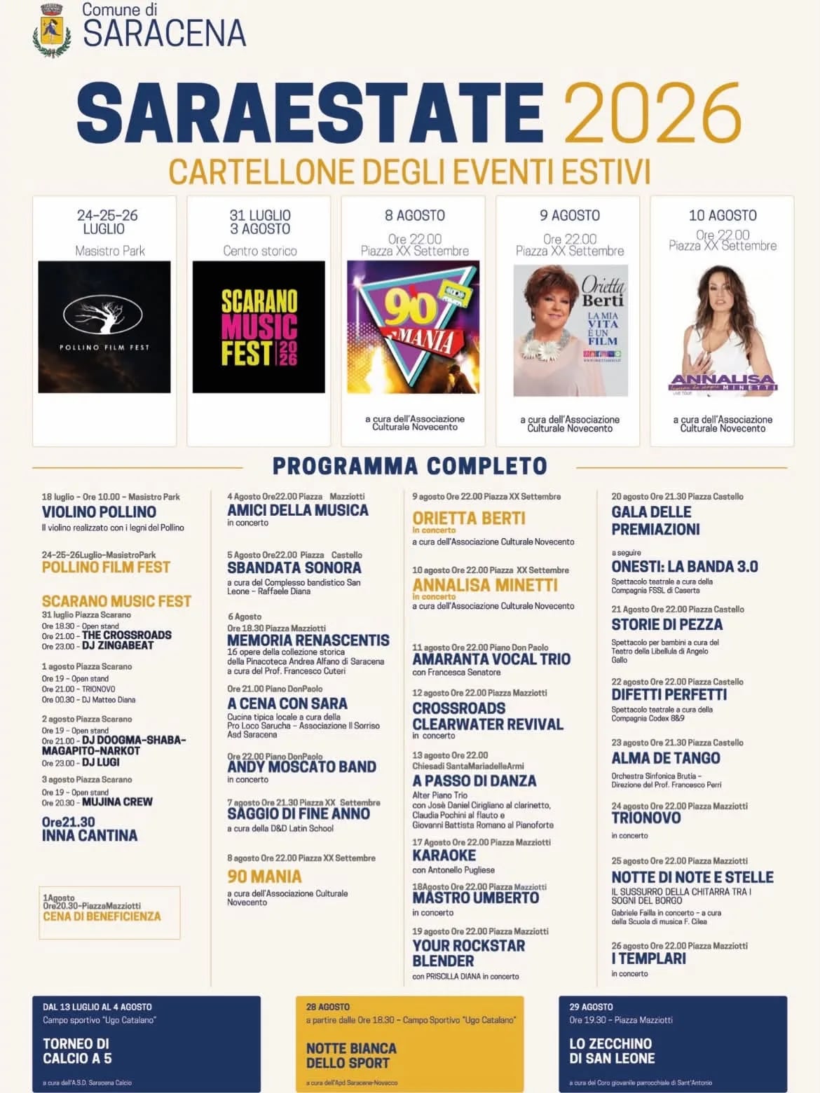 Locandina I Templari in concerto 2026 a Saracena (Cosenza)