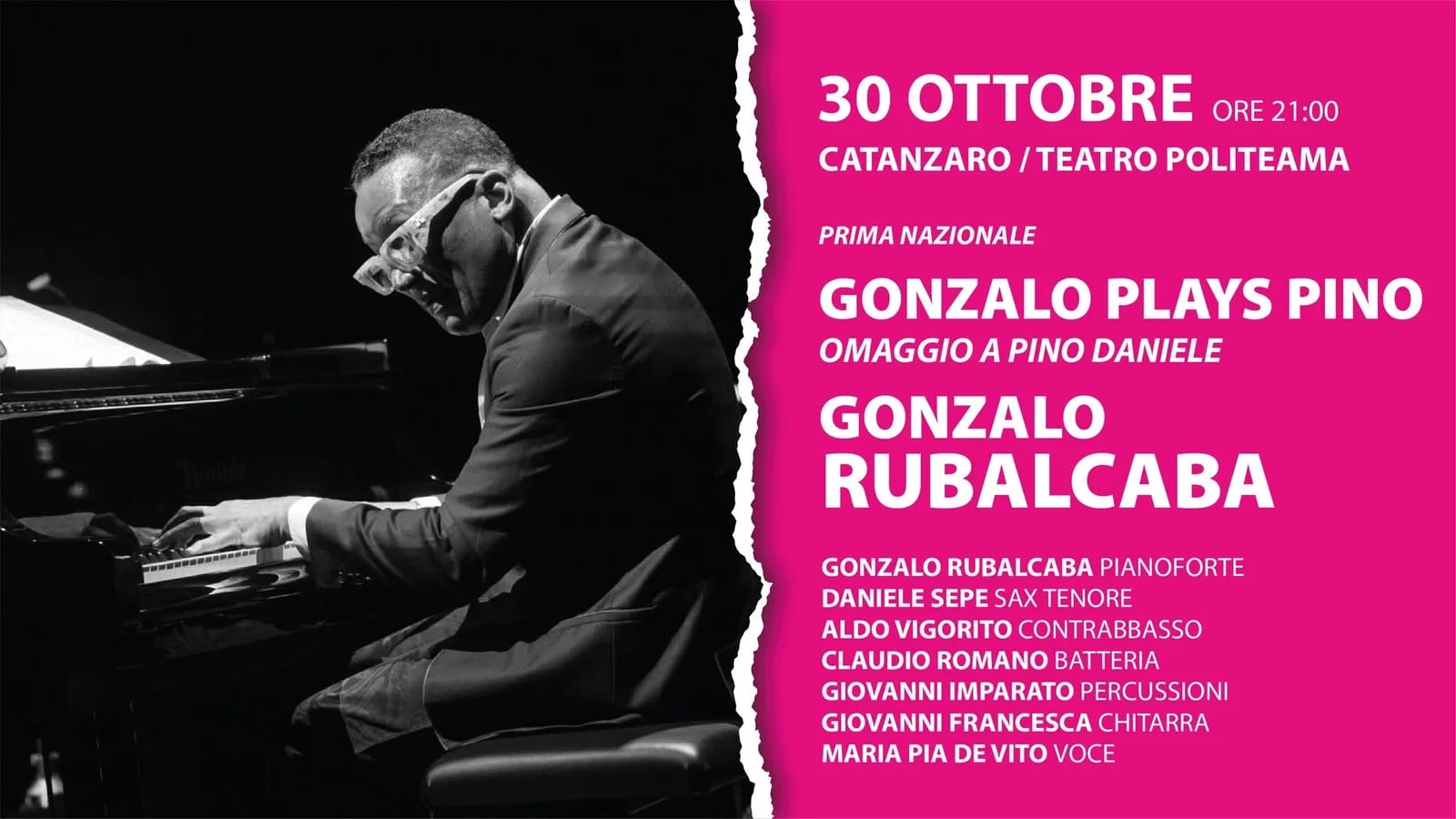 Locandina Gonzalo Plays Pino – Omaggio a Pino Daniele 2026 a Catanzaro (Catanzaro)