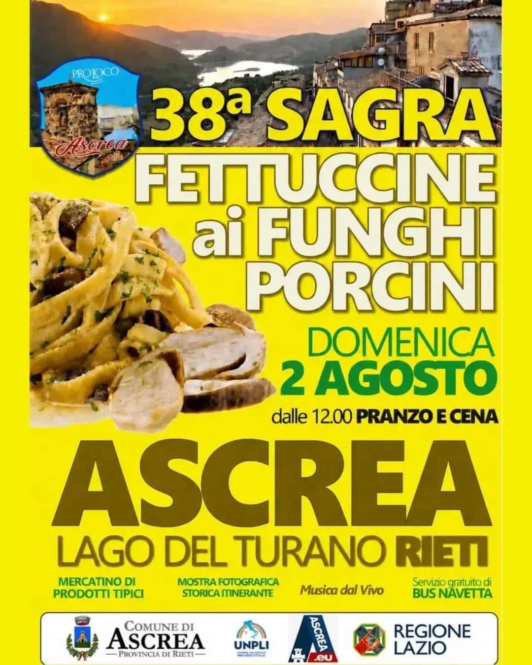 38ª Sagra Fettuccine ai Funghi Porcini 2026