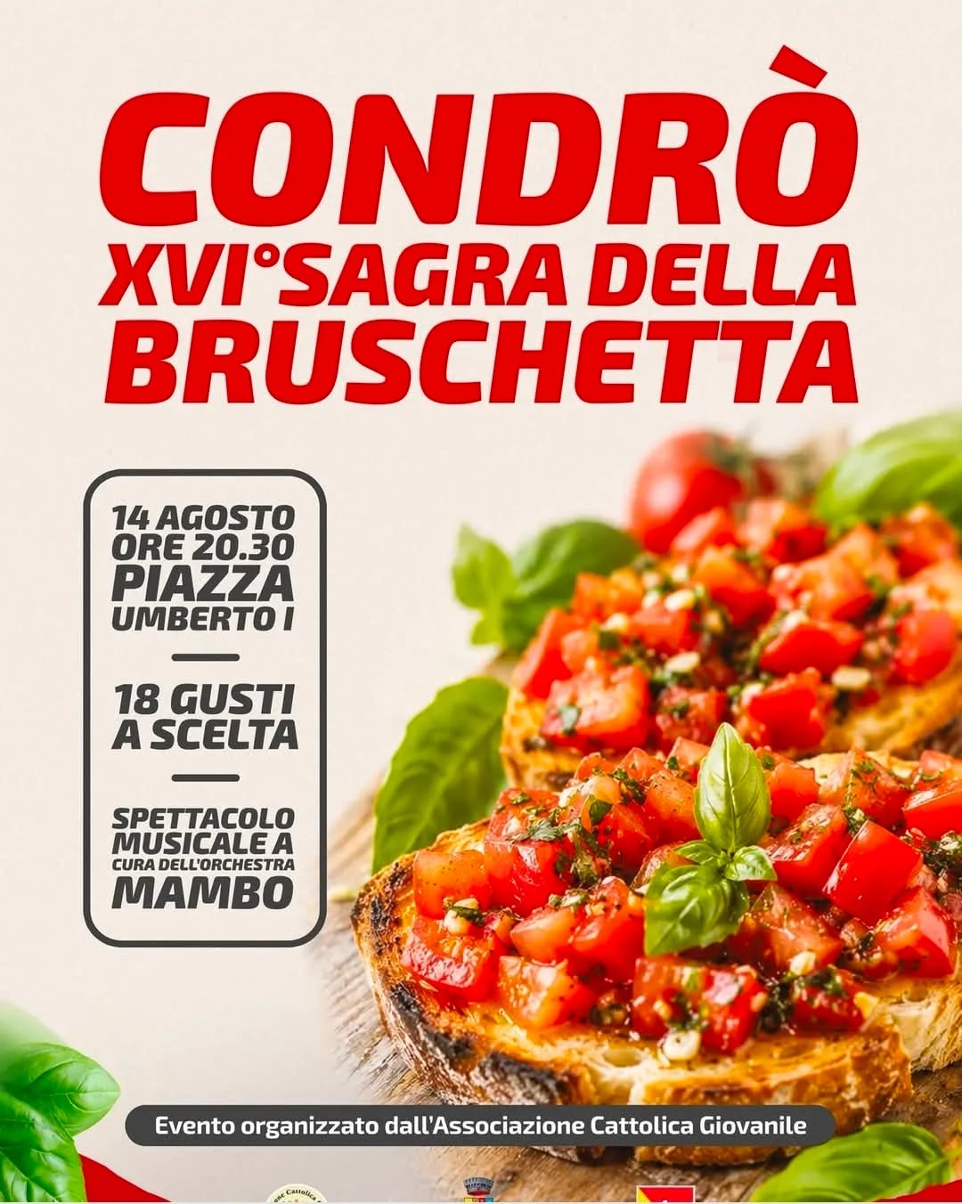 Locandina XVI Sagra della Bruschetta 2026 a Condrò (Messina)