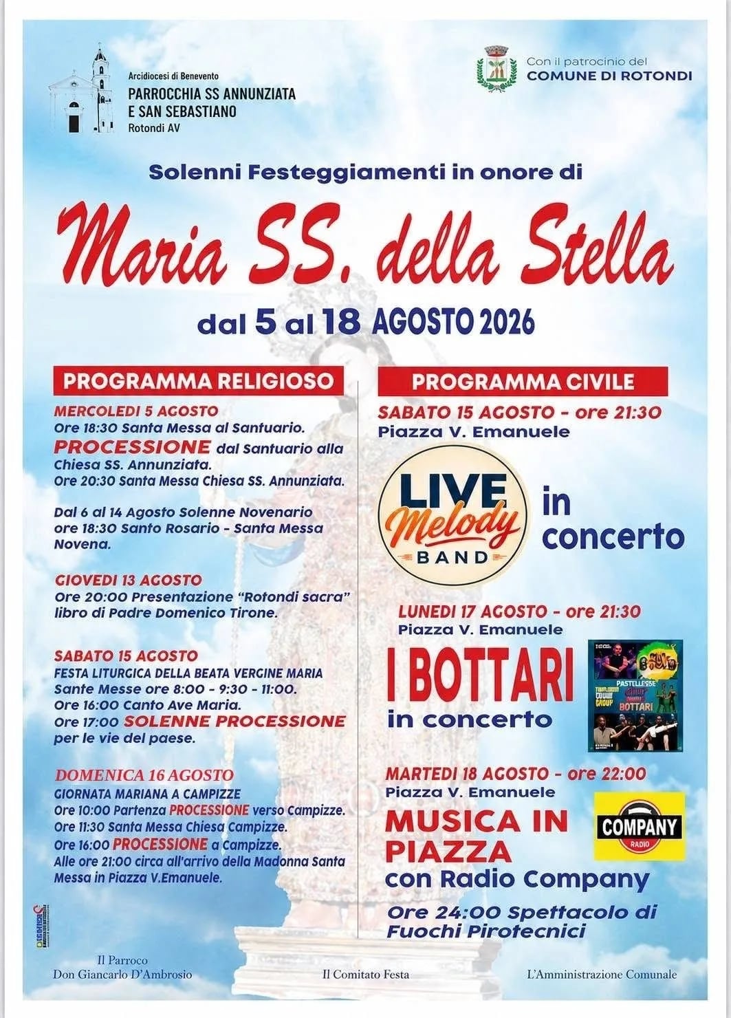 Locandina Processione verso Campizze (partenza) 2026 a Rotondi (Avellino)