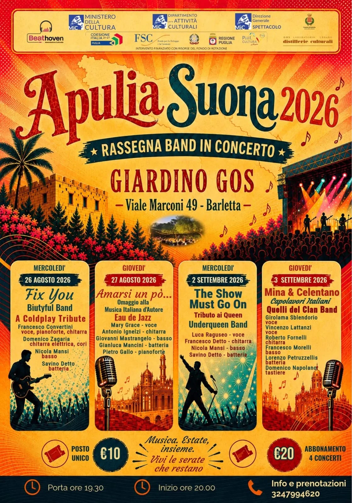 Locandina Fix You – Coldplay Tribute — Apulia Suona 2026 a Barletta (Barletta-andria-trani)