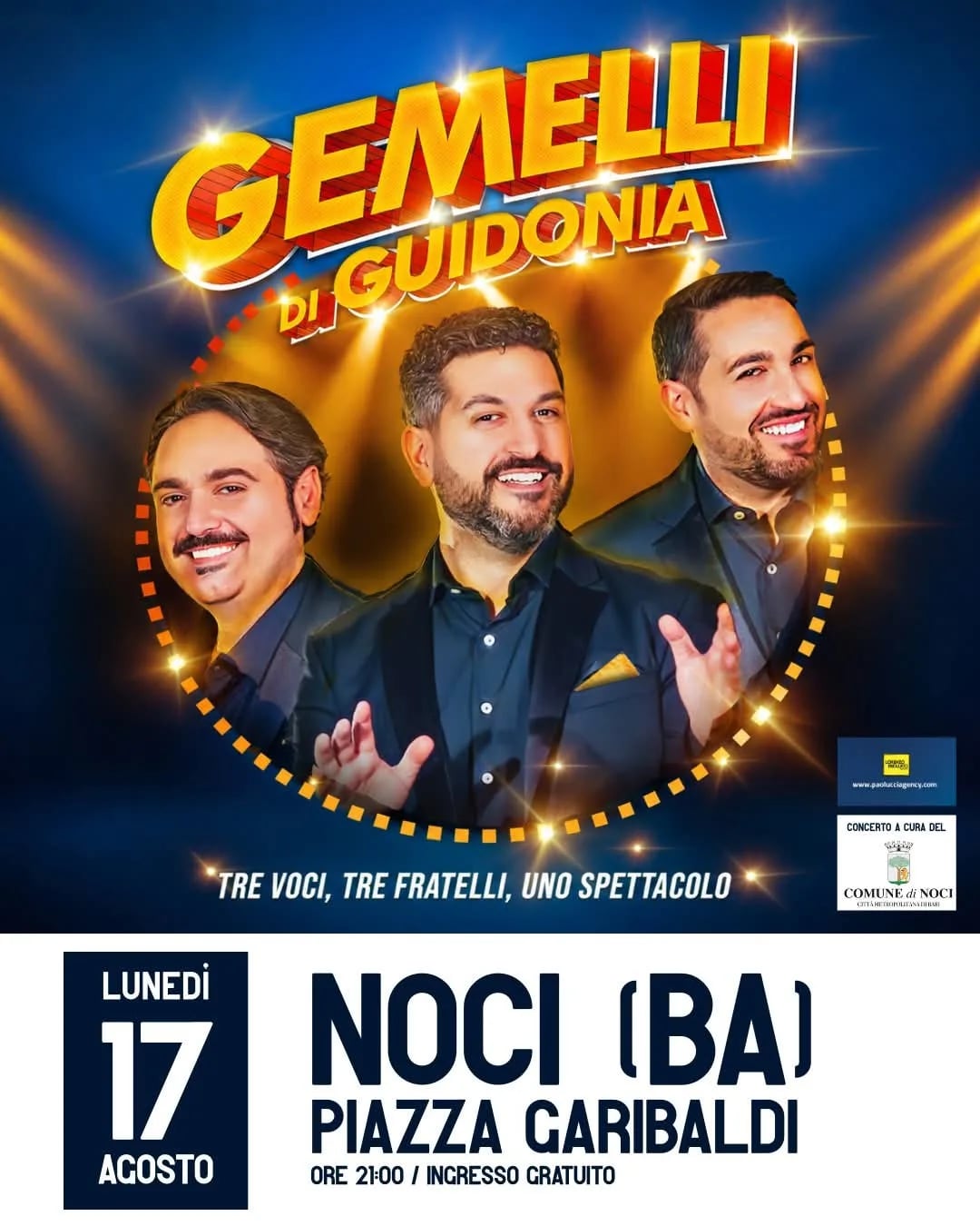 Locandina Concerto Gemelli di Guidonia 2026 a Noci (Bari)