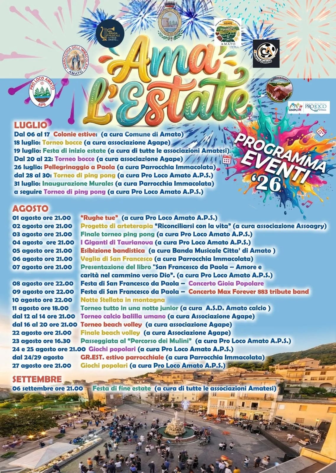 Locandina Festa di inizio estate 2027 a Amato (Catanzaro)