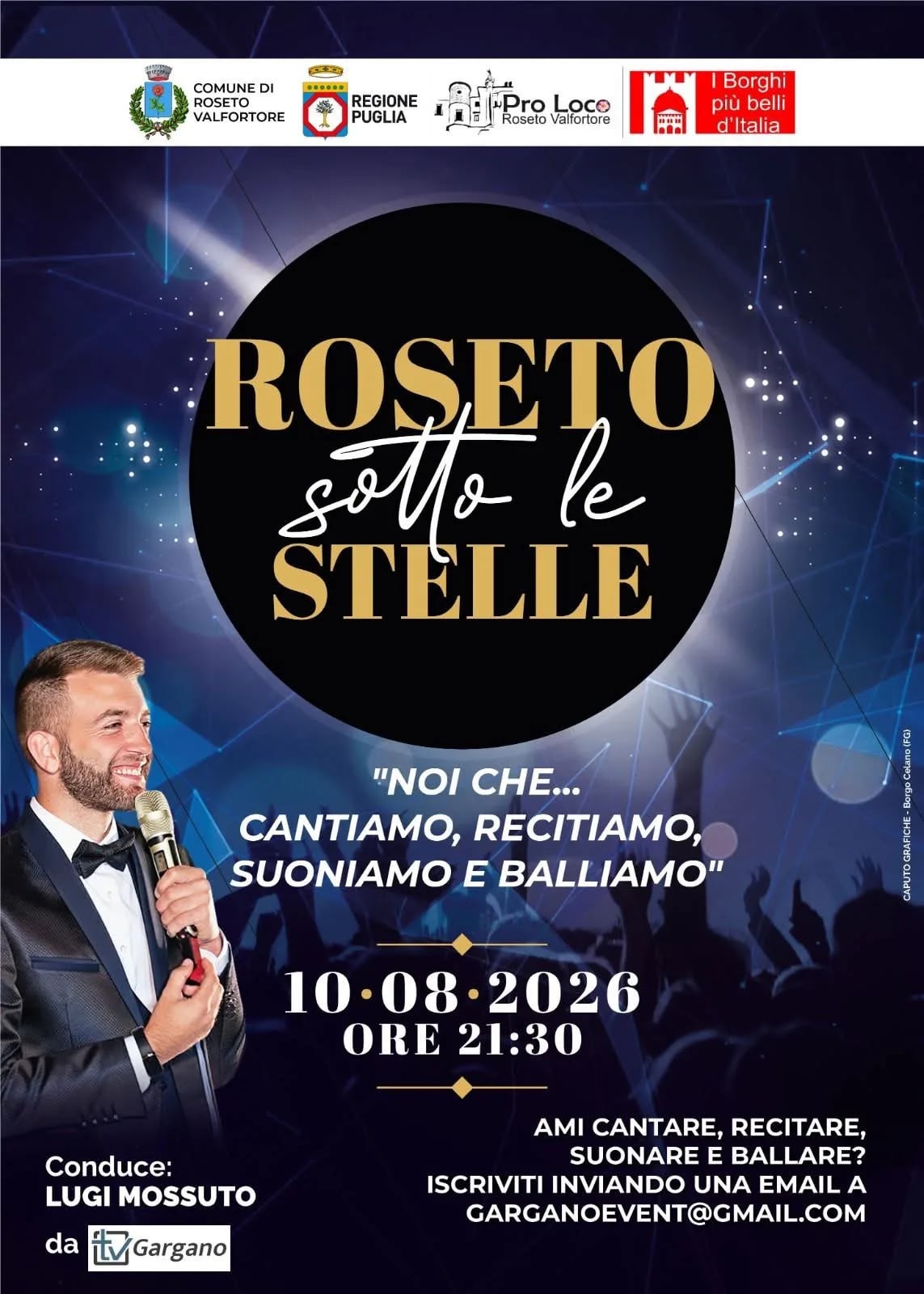 Locandina Roseto sotto le Stelle 2026 a Roseto Valfortore (Foggia)
