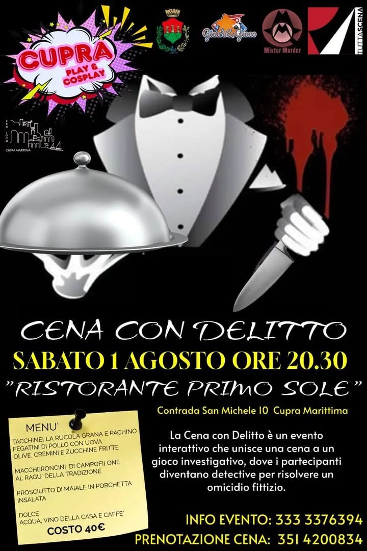 Cena con Delitto 2026 a Cupra Marittima
