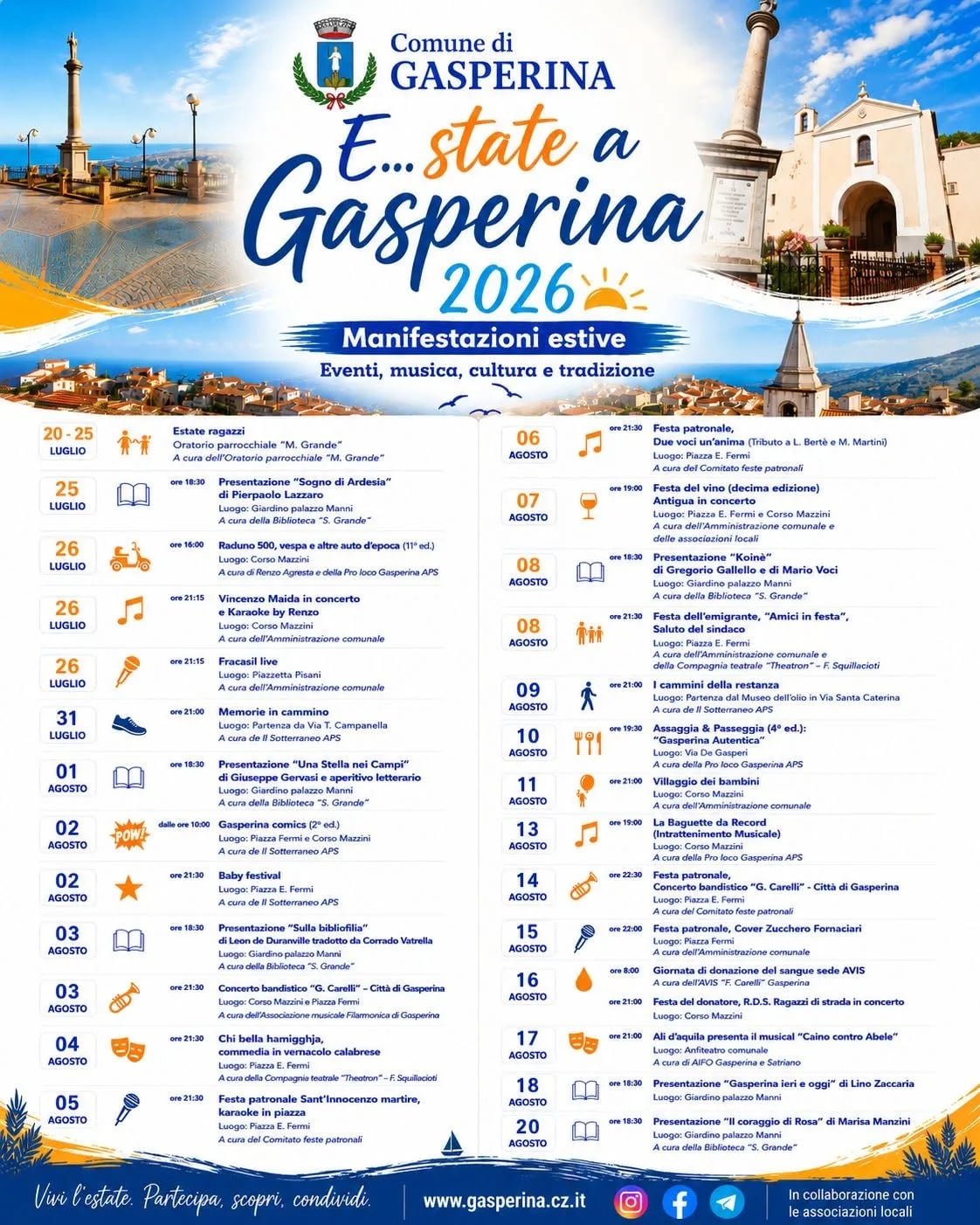 Locandina Presentazione “Gasperina ieri e oggi” 2026 a Gasperina (Catanzaro)