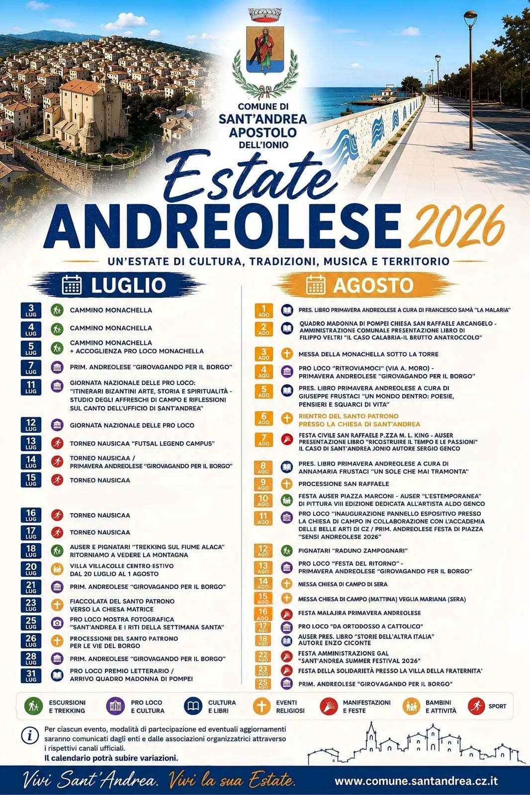 Locandina Primavera Andreolese: Girovagando per il Borgo 2026 a Sant'Andrea Apostolo dello Ionio (Catanzaro)