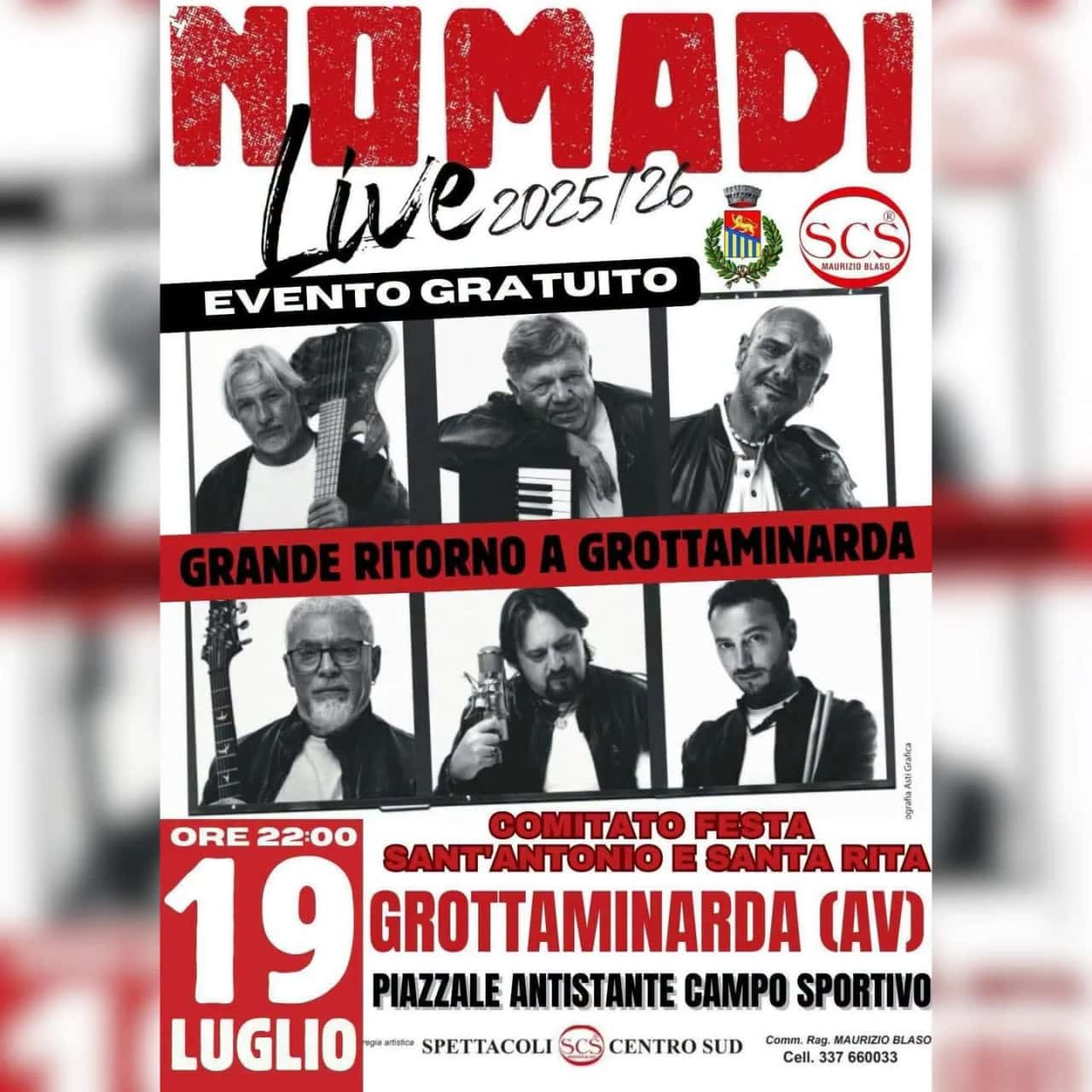 Nomadi Live 2025/26 a Grottaminarda