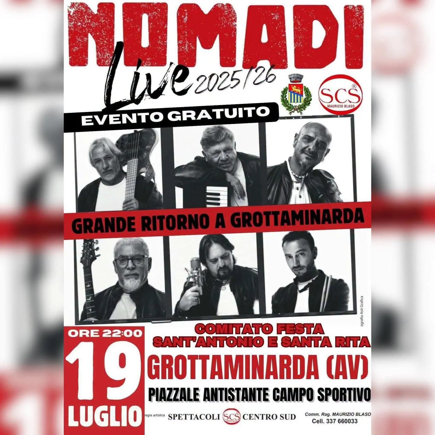 Nomadi Live 2025/26 a Grottaminarda