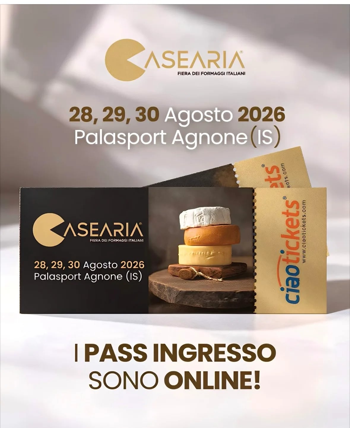 Locandina Casearia Fiera dei Formaggi Italiani 2026 a Agnone (Isernia)