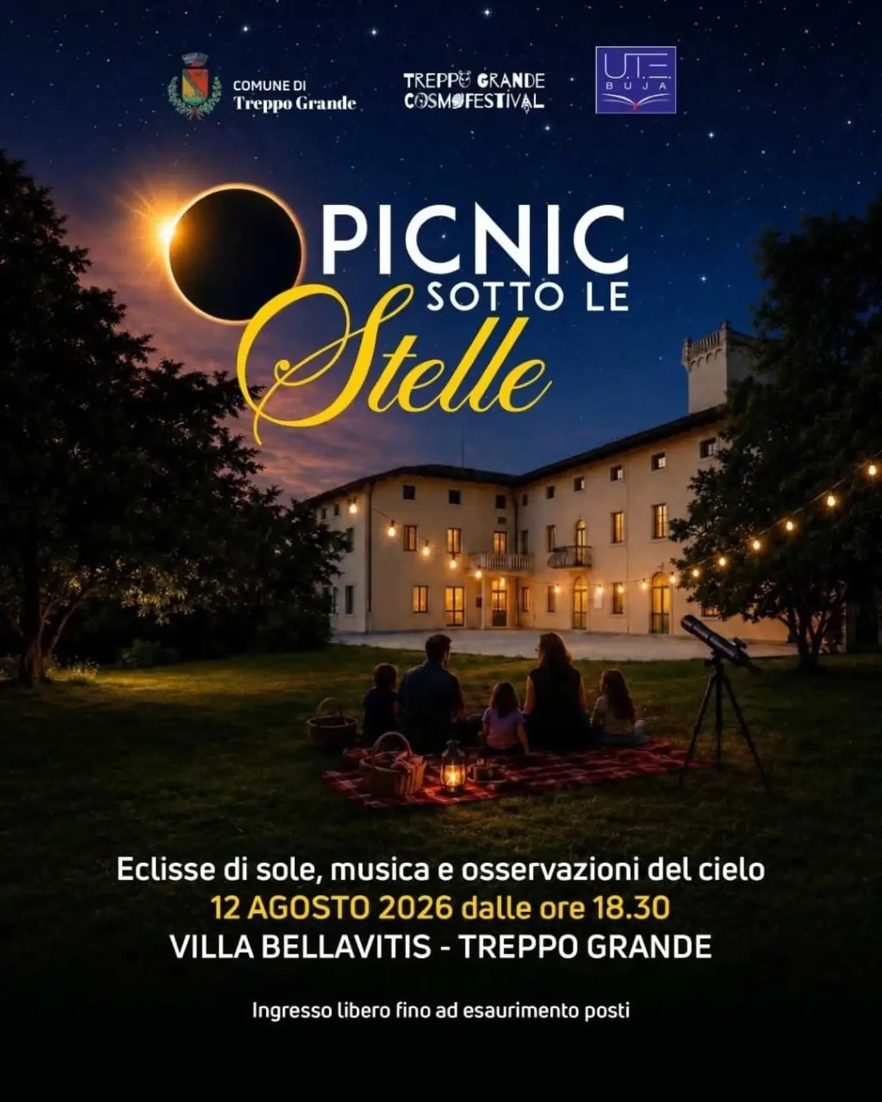 Locandina Picnic sotto le Stelle 2026 a Treppo Grande (Udine)