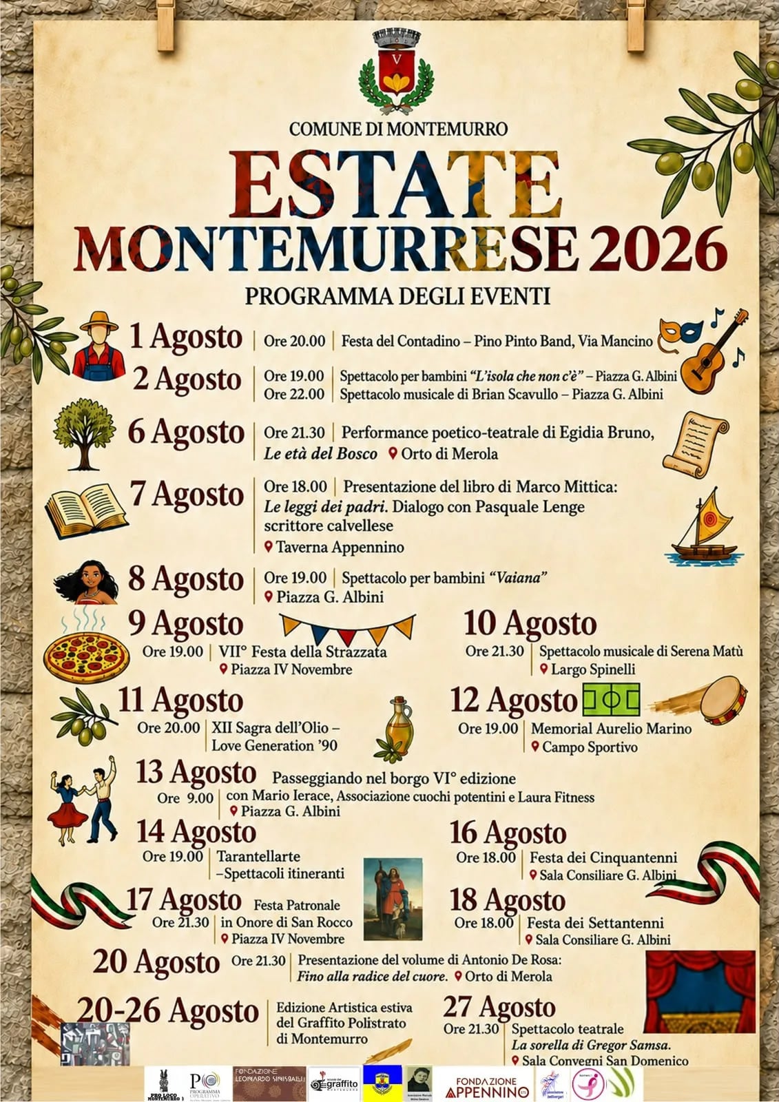 Locandina Passeggiando nel borgo — VI edizione 2026 a Montemurro (Potenza)