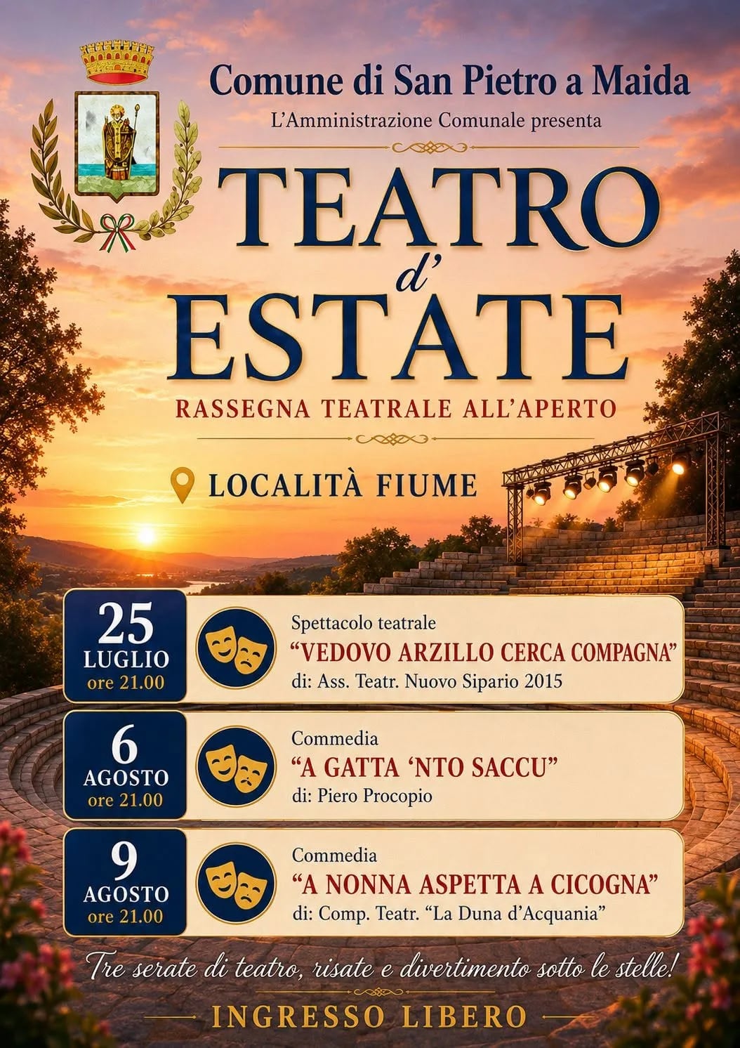 Locandina calendario eventi estate 2027 a San Pietro a Maida (Catanzaro)