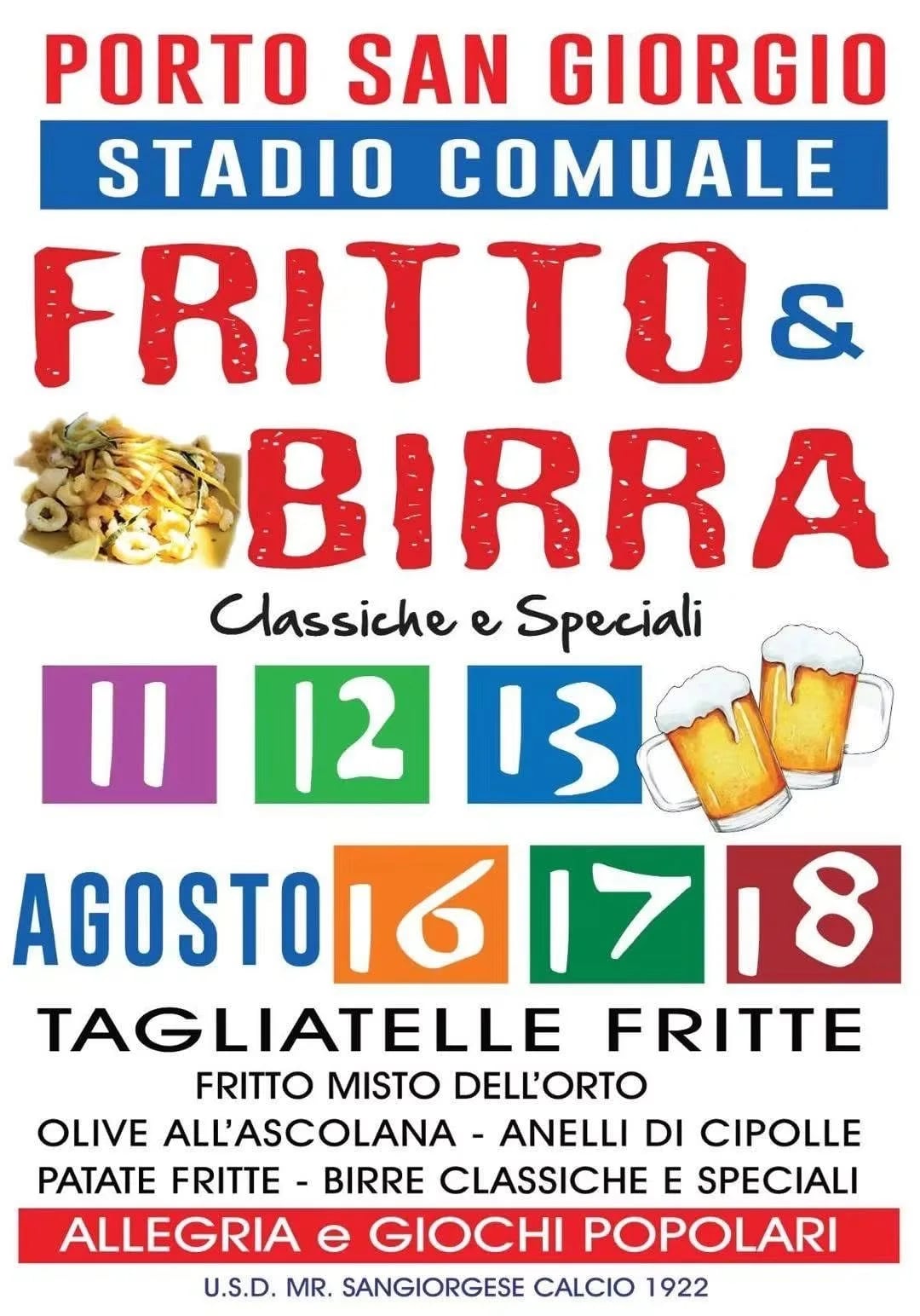 Locandina Fritto & Birra Porto San Giorgio 2026 a Porto San Giorgio (Fermo)