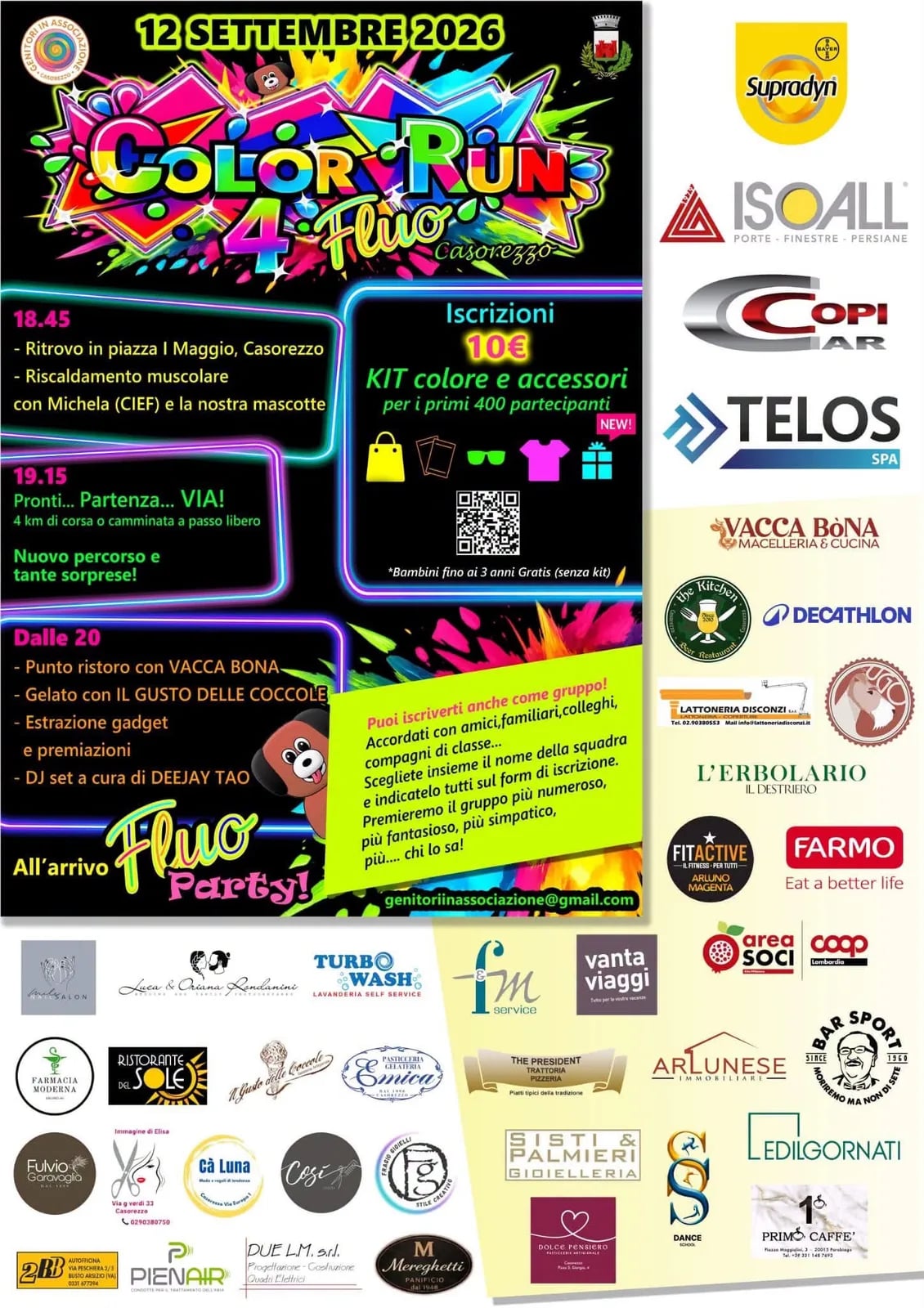 Locandina Color Run Fluo Casorezzo 2026 a Casorezzo (Milano)