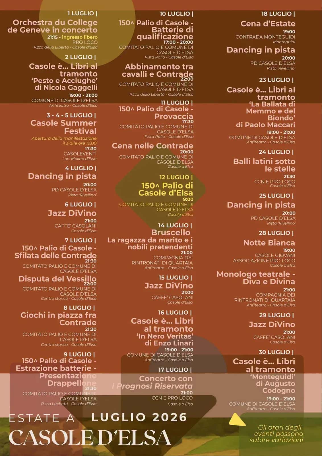 Sfilata delle Contrade — 150° Palio di Casole 2026