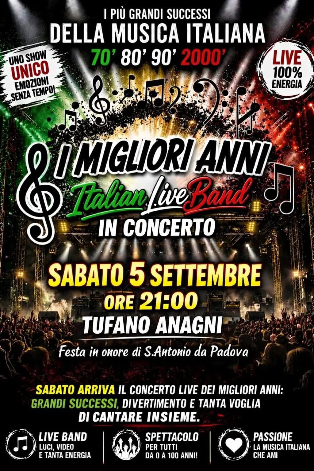 Locandina I Migliori Anni in Concerto 2026 a Anagni (Frosinone)