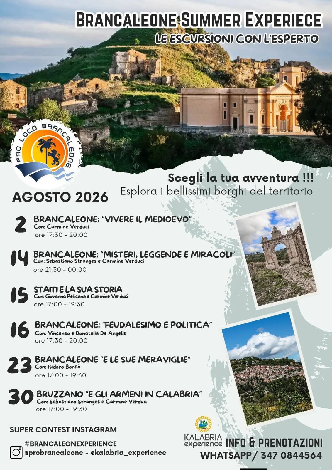 Locandina Brancaleone Summer Experience 2026: le Sue Meraviglie a Brancaleone (Reggio calabria)