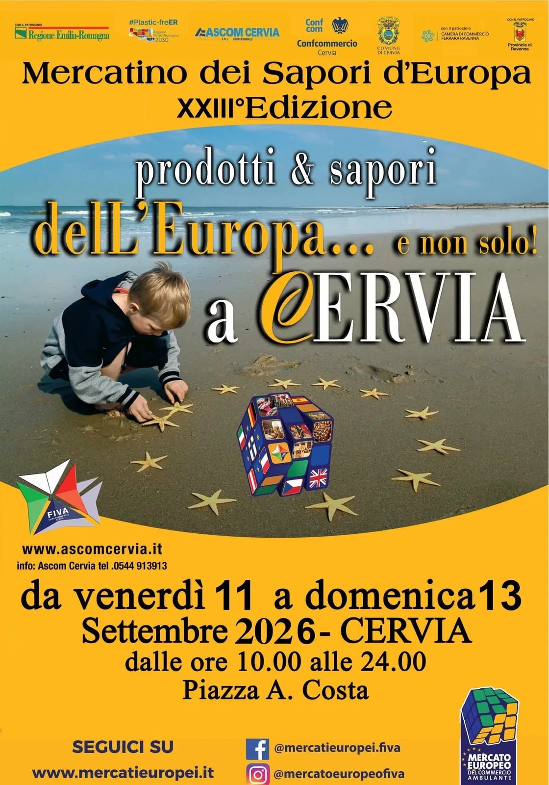Locandina 23ª Mercatino dei Sapori d'Europa 2026 a Cervia (Ravenna)